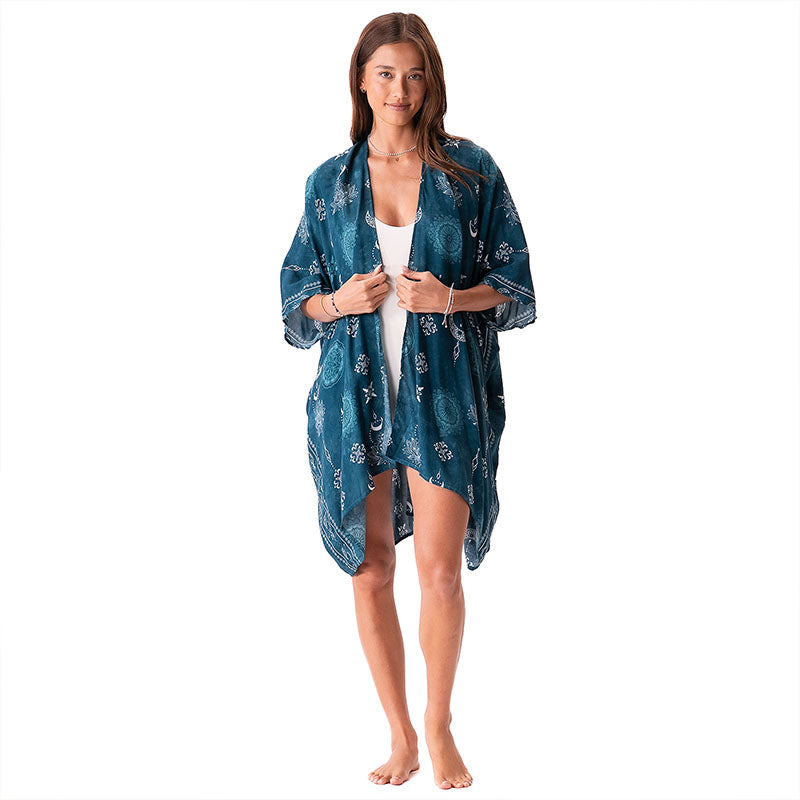 Cosmic Teal Kimono