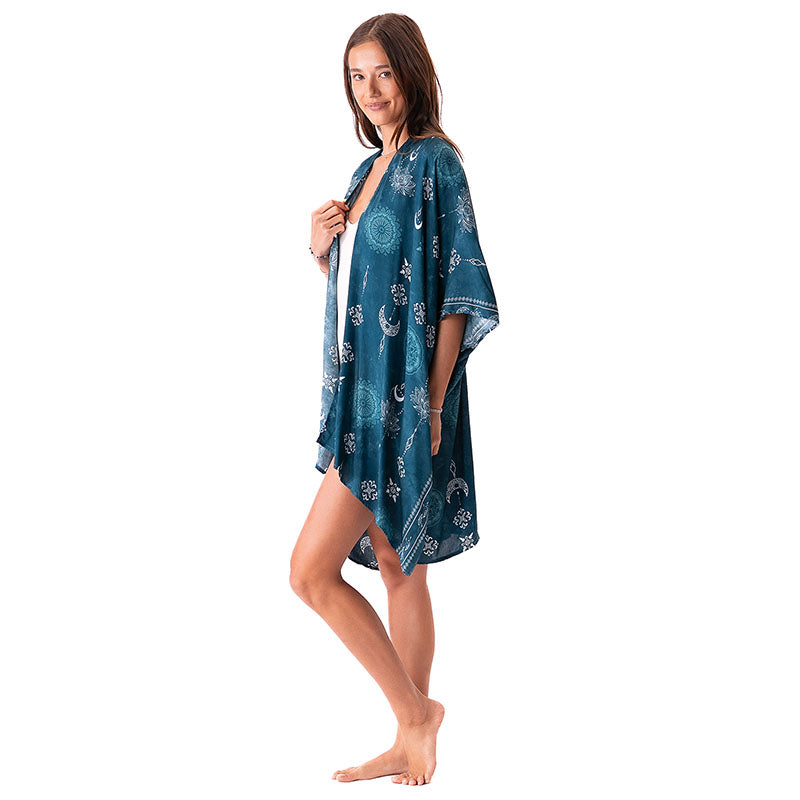 Cosmic Teal Kimono
