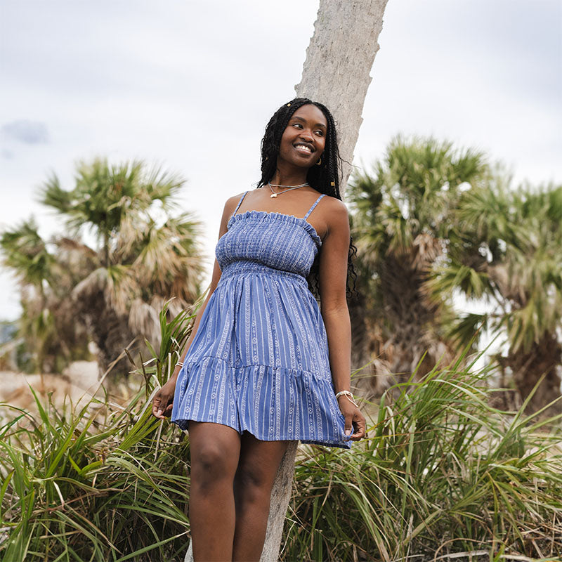 Twilight Tribal Stripe Daiquiri Dress with Adjustable Straps