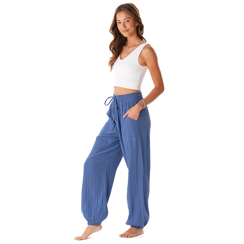 Ocean Blue Cotton Castaway Pants