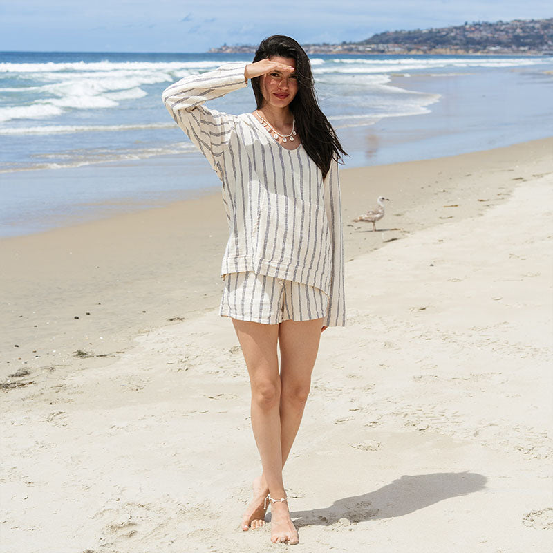 Sailor Stripe Cotton Cabana Shorts