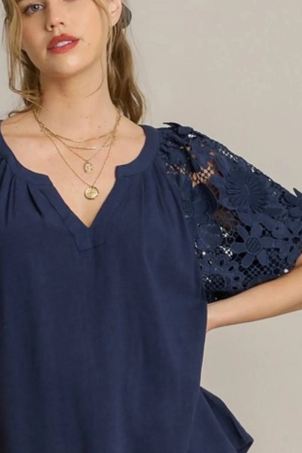 Starry Nights French Terry Linen Blouse