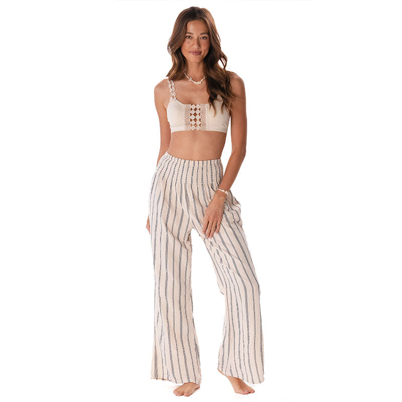 Sailor Stripe Wide Leg Cotton Pants