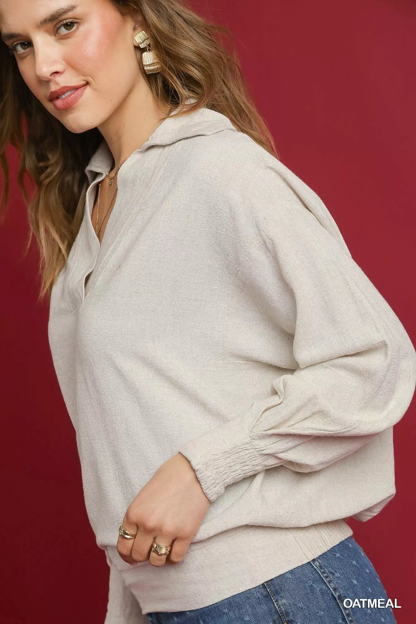 Coastal Charm Linen Blouse
