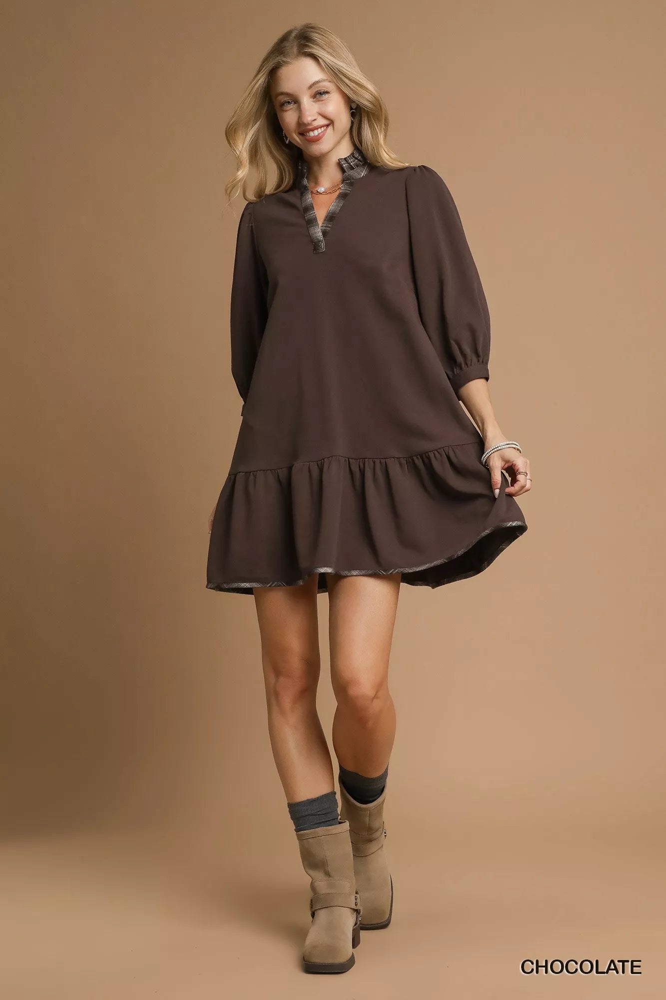 Weekend in Napa French Terry Cotton Blend Dress