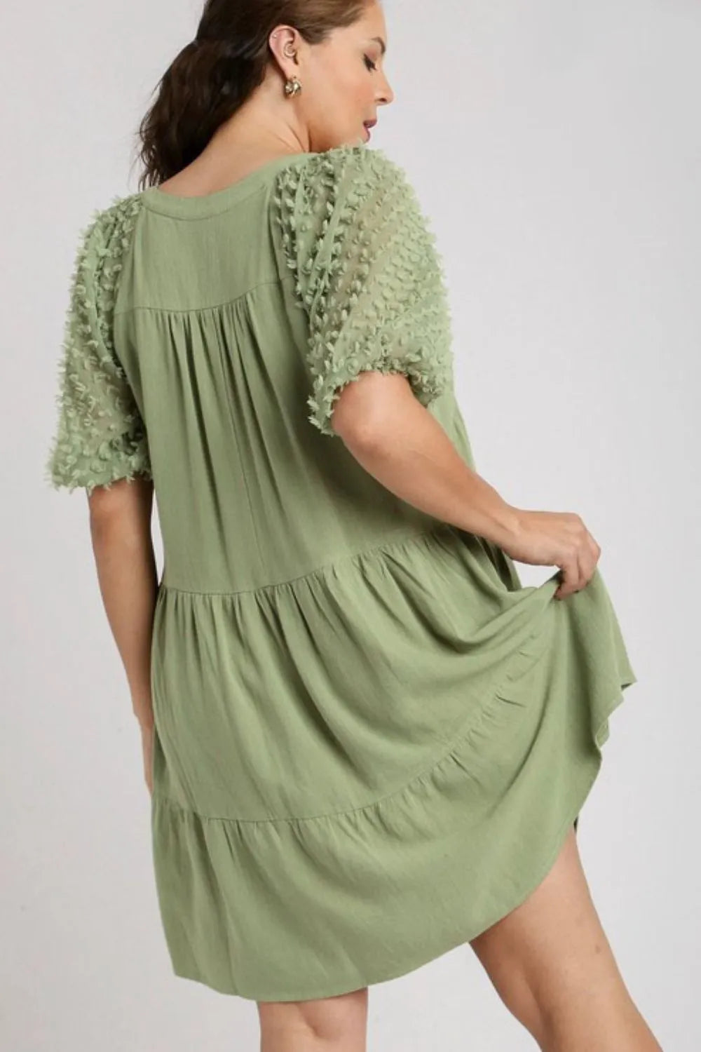 Watering The Garden Linen Tiered Dress