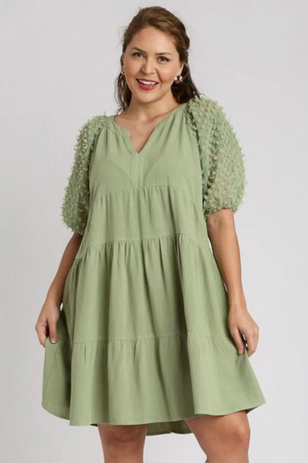 Watering The Garden Linen Tiered Dress